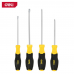 Набор отверток Deli DL630004N 4шт SL5x100 + SL6x150 + PH1x100 + PH2x150 сталь Cr-V, двухкомпонентная прорезиненная рукоять