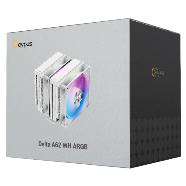 Вентилятор для процессора Cooler Ocypus Delta A62 WH ARGB White 260W/ All Intel/ AMD AM*/ 2 fans / Screws