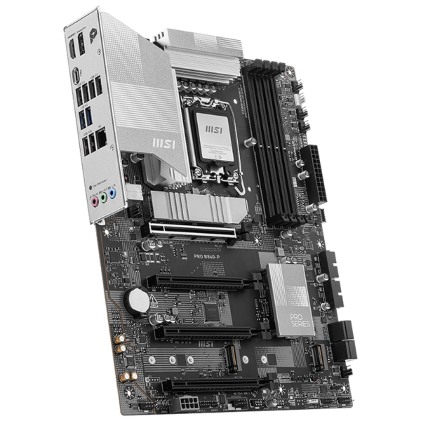 Материнская плата MSI PRO B860-P B860, LGA1851, 4*DDR5, 4*PCIEx16, 3*M.2, 1*TypeC, 2*USB3.2Gen2, 6*USB3.2Gen1, 8*USB2.0, 4*SATA3.0, 5G, Type-C(DP), DP, HDMI, ATX, RTL