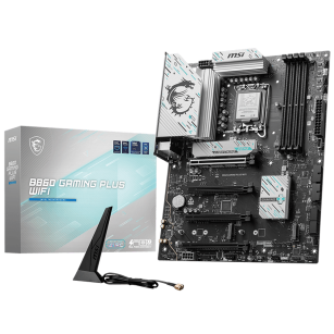 Материнская плата MSI B860 GAMING PLUS WIFI B860, LGA1851, 4*DDR5, 4*PCIEx16, 3*M.2, 1*TypeC, 2*USB3.2Gen2, 6*USB3.2Gen1, 8*USB2.0, 4*SATA3.0, 5G, Type-C(DP), DP, HDMI, ATX, RTL