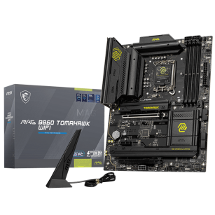Материнская плата MSI MAG B860 TOMAHAWK WIFI B860, LGA1851, 4*DDR5, 2*PCIEx16, 1*PCIEx1, 3*M.2, 3*TypeC, 4*USB3.2Gen2, 2*USB3.2Gen1, 8*USB2.0, 4*SATA3.0, 5G, Type-C(DP), DP, HDMI, ATX, RTL