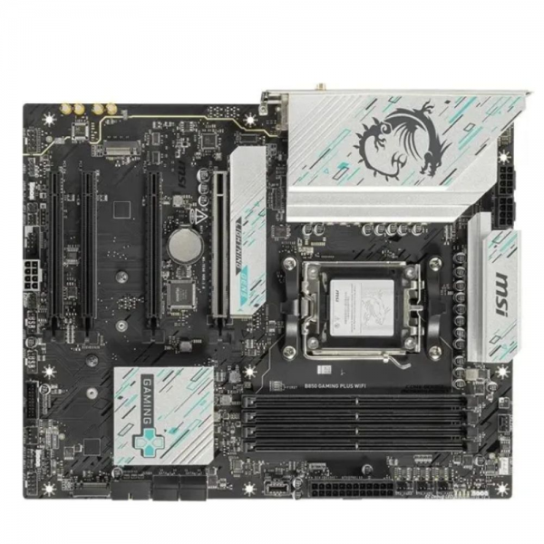 Материнская плата MSI B850 GAMING PLUS WIFI B850, AM5, 4*DDR5, 4*PCIEx16, 3*M.2, 3*TypeC, 1*USB3.2Gen2, 5*USB3.2Gen1, 8*USB2.0, 4*SATA3.0, 5G, DP, ATX, RTL