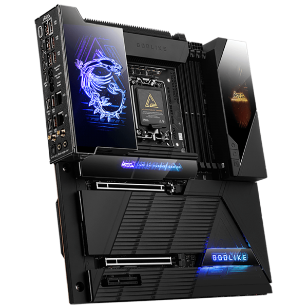 Материнская плата MSI MEG Z890 GODLIKE Z890, LGA1851, 4*DDR5, 2*PCIEx16, 1*PCIEx4, 8*M.2, 7*TypeC, 8*USB3.2Gen2, 4*USB3.2Gen1, 4*USB2.0, 4*SATA3.0, 10G, 5G, 2xType-C(DP), E-ATX, RTL