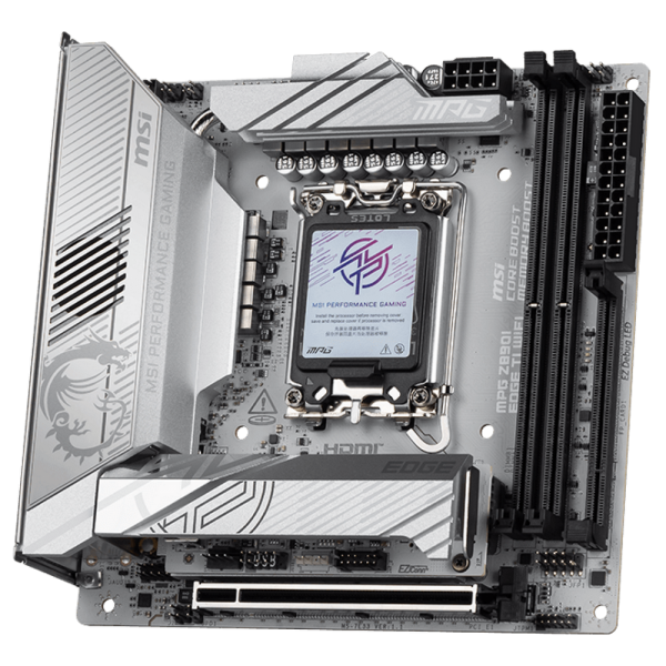 Материнская плата MSI MPG Z890I EDGE TI WIFI Z890, LGA1851, 4*DDR5, 2*PCIEx16, 1*PCIEx1, 5*M.2, 2*TypeC, 4*USB3.2Gen2, 6*USB3.2Gen1, 5*USB2.0, 4*SATA3.0, 5G, 2*Type-C(DP), HDMI, ATX, RTL