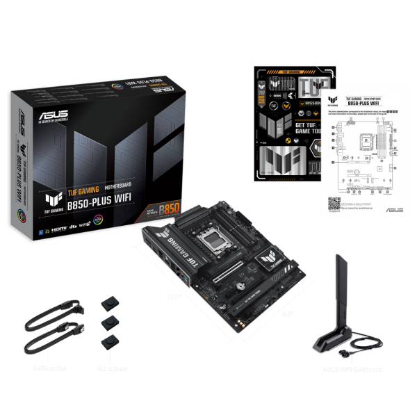 Материнская плата ASUS TUF GAMING B850-PLUS WIFI AM5 ATX 4xDDR5 2xPCIEx16 2xPCIEx1 3xM.2 USB-C DP HDMI 2.5GLAN Wi-Fi 7