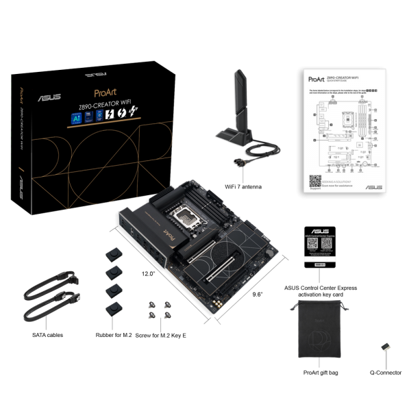 Материнская плата ASUS PROART Z890-CREATOR WIFI LGA1851 ATX 4xDDR5 3xPCIEx16 5xM.2 3хThunderbolt DP HDMI 2.5GLAN 10GLAN Wi-Fi 7