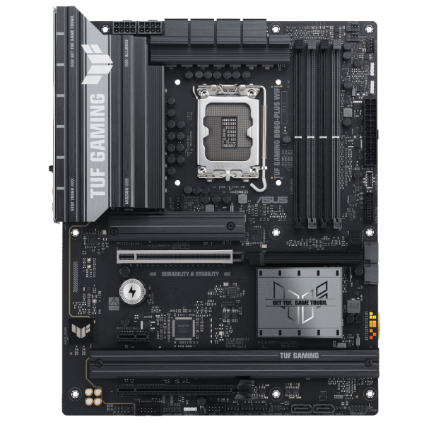 Материнская плата ASUS TUF GAMING B860-PLUS WIFI LGA1851 ATX 4xDDR5 2xPCIEx16 PCIEx1 3xM.2 USB-C DP HDMI 2.5GLAN Wi-Fi 7