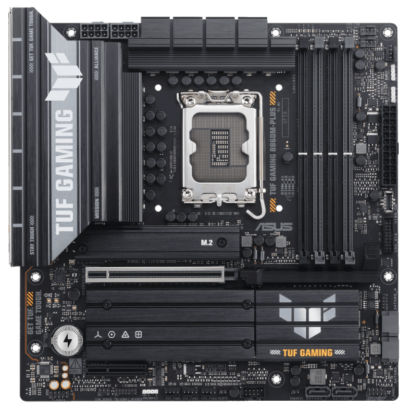 Материнская плата ASUS TUF GAMING B860M-PLUS LGA1851 mATX 4xDDR5 PCIEx16 PCIEx4 3xM.2 USB-C DP HDMI 2.5GLAN
