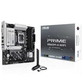 Материнская плата ASUS PRIME B860M-A WIFI LGA1851 mATX 4xDDR5 2xPCIEx16 PCIEx1 2xM.2 USB-C 2xDP HDMI 2.5GLAN Wi-Fi 6Е