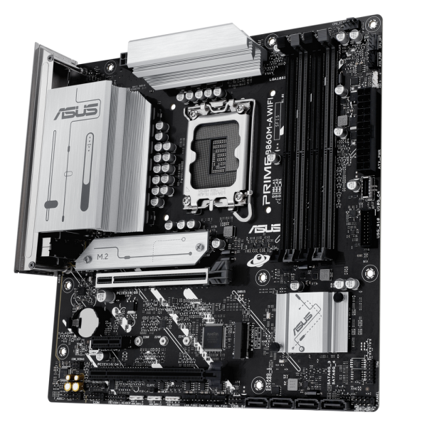 Материнская плата ASUS PRIME B860M-A WIFI LGA1851 mATX 4xDDR5 2xPCIEx16 PCIEx1 2xM.2 USB-C 2xDP HDMI 2.5GLAN Wi-Fi 6Е