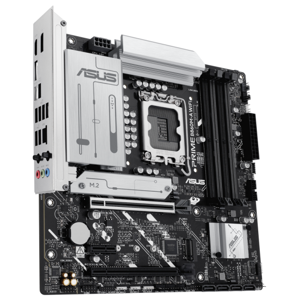 Материнская плата ASUS PRIME B860M-A WIFI LGA1851 mATX 4xDDR5 2xPCIEx16 PCIEx1 2xM.2 USB-C 2xDP HDMI 2.5GLAN Wi-Fi 6Е
