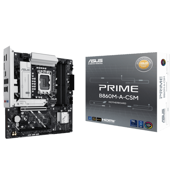 Материнская плата ASUS PRIME B860M-A-CSM LGA1851 mATX 4xDDR5 2xPCIEx16 PCIEx1 2xM.2 USB-C 2xDP HDMI 2.5GLAN