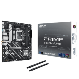 Материнская плата ASUS PRIME H810M-A WIFI LGA1851 mATX 2xDDR5 PCIEx16 PCIEx1 2xM.2 DP HDMI GLAN Wi-Fi 6