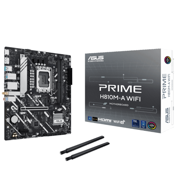 Материнская плата ASUS PRIME H810M-A WIFI LGA1851 mATX 2xDDR5 PCIEx16 PCIEx1 2xM.2 DP HDMI GLAN Wi-Fi 6