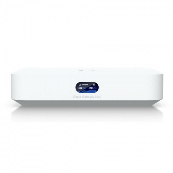 Ubiquiti UniFi Cloud Gateway Max 512GB Маршрутизатор 4 ядра (1,5 ГГц), 4х 2.5G RJ45, 1х 2.5G RJ45, SSD 512 ГБ