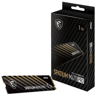 Твердотельный накопитель SSD MSI M.2 2280 1TB SPATIUM M470 PRO Client SSD S78-440L0J0-P83, PCIe Gen4x4 with NVMe