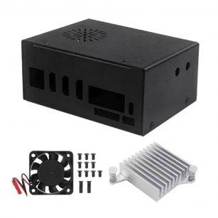 Корпус Orange pi 5 plus metal case + heatsink +fan, Type 1