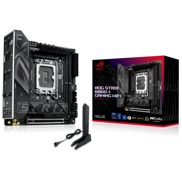 Материнская плата ASUS ROG STRIX B860-I GAMING WIFI LGA1851 mini-ITX 2xDDR5 PCIEx16 2xM.2 Thunderbolt USB-C DP HDMI 2.5GLAN Wi-Fi 7