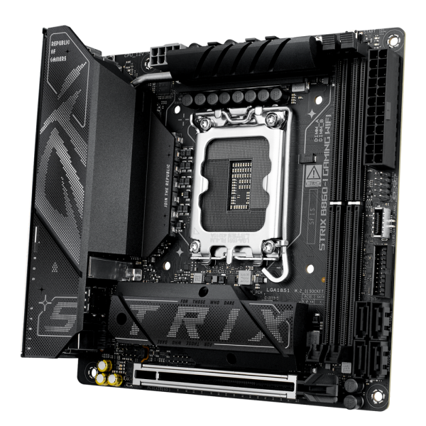Материнская плата ASUS ROG STRIX B860-I GAMING WIFI LGA1851 mini-ITX 2xDDR5 PCIEx16 2xM.2 Thunderbolt USB-C DP HDMI 2.5GLAN Wi-Fi 7