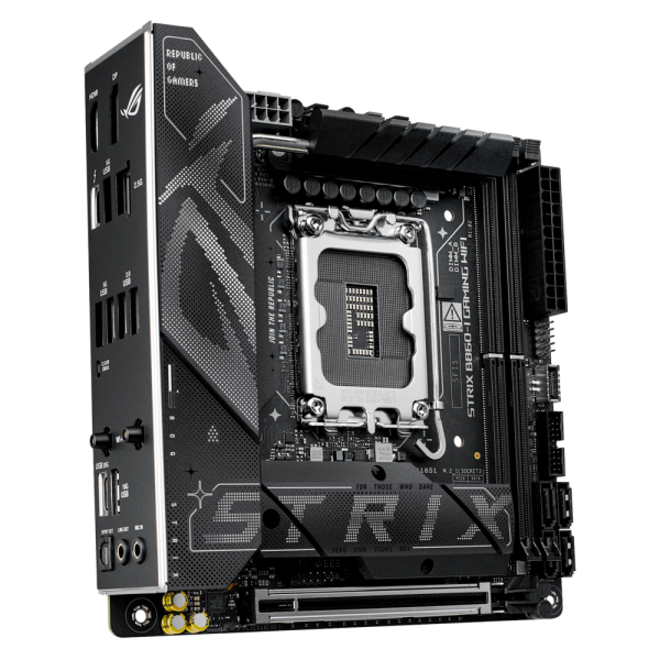 Материнская плата ASUS ROG STRIX B860-I GAMING WIFI LGA1851 mini-ITX 2xDDR5 PCIEx16 2xM.2 Thunderbolt USB-C DP HDMI 2.5GLAN Wi-Fi 7