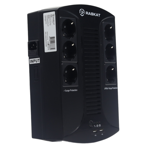 Источник бесперебойного питания (ИБП) Raskat VS-650VA 650VA, 390Вт, 6хCEE 7 bp Bad Pack.