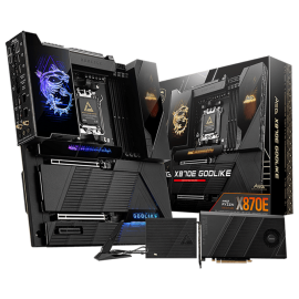 Материнская плата MSI MEG X870E GODLIKE X870E, AM5, 4*DDR5, 2*PCIEx16, 1*PCIEx4, 7*M.2, 7*TypeC, 8*USB3.2Gen2, 4*USB3.2Gen1, 4*USB2.0, 4*SATA3.0, 10G, 5G, 2*Type-C(DP), E-ATX, RTL