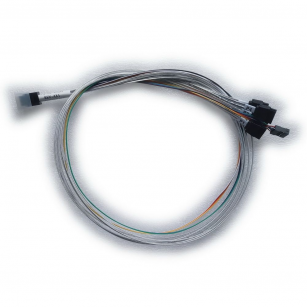 Кабель DiliVing DL-0591,    Internal SFF8643-to-4*SATA+SB ( HDmSAS (прямой) -to- 4*SATA(прямой)+SideBand)  Crossover, 75 cm