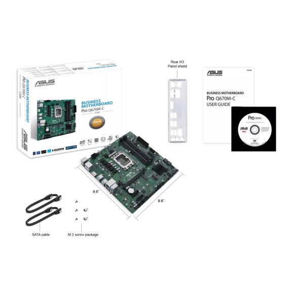 Материнская плата ASUS PRO Q670M-C-CSM LGA1700 mATX 4xDDR5 PCIEx16 2xPCIEx1 1xM.2 2xDP HDMI GLAN