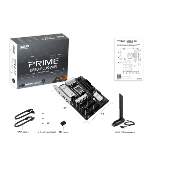 Материнская плата ASUS PRIME B850-PLUS WIFI AM5 ATX 4xDDR5 4xPCIEx16 3xM.2 USB-C DP HDMI 2.5GLAN WIFI 6E