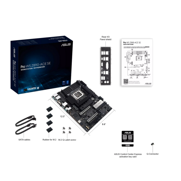 Материнская плата ASUS PRO WS Z890-ACE SE LGA1851 ATX 4хDDR5 3xPCIEx16 4xM.2 Thunderbolt USB-C HDMI 2.5GLAN 10GLAN