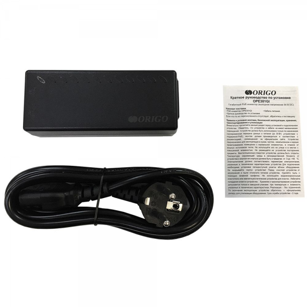 Гигабитный инжектор ORIGO OPE301GI/30W/A1A PoE+ 802.3af/at, 30 Вт, 54В DC (полный аналог DPE-301GI/A1B)