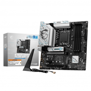 Материнская плата MSI B760M GAMING PLUS WIFI DDR4 B760, LGA1700, 4*DDR4, 5*PCIEx16, 2*M.2, 2*TypeC, 2*USB3.2Gen2, 2*USB3.2Gen1, 8*USB2.0, 4*SATA3.0, 2.5G, DP, HDMI, ATX, RTL