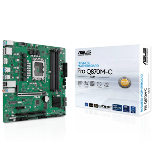 Материнская плата ASUS PRO Q870M-C-CSM LGA1851 mATX 4хDDR5 2хPCIEx16 PCIEx1 2xM.2 USB-C DP HDMI GLAN