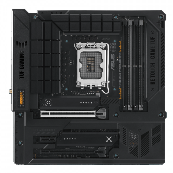 Материнская плата ASUS TUF GAMING B760M-BTF WIFI LGA1700 mATX 4xDDR5 2хPCIEx16 PCIEx1 2xM.2 3xUSB-C DP HDMI 2.5GLAN WIFI 6