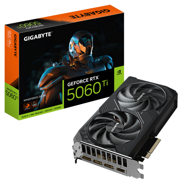 Видеокарта Gigabyte RTX5060Ti WINDFORCE OC 8GB GDDR7 128bit 3xDP HDMI 2FAN RTL