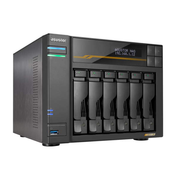 Платформа СХД ASUSTOR AS6806T 6 Bay (Max.18) 4xM.2 2x5GLAN 2x10GLAN 16GB (Max.64GB) DDR5 2xUSB-C 3xUSB