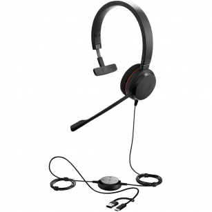 Проводная гарнитура Jabra Evolve 20, MonoMS, USB C/A adapter (PN: 4993-823-169)