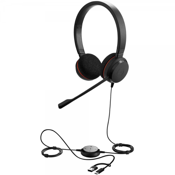 Проводная гарнитура Jabra Evolve 20, StereoMS, USB C/A adapter (PN: 4999-823-169)
