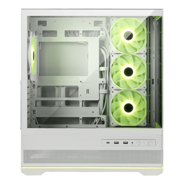 Корпус для ПК MSI MAG PANO 110R PZ WHITE, Global, 2xUSB 3.2 Gen 1, 1xUSB 3.2 Gen2 Type-C,3x120mm ARGB Reverse Blade F