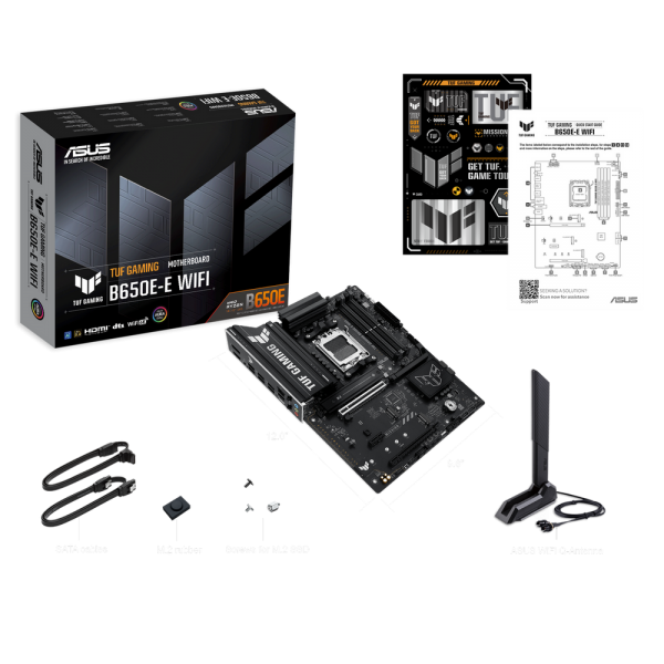 Материнская плата ASUS TUF GAMING B650E-E WIFI AM5 ATX 4xDDR5 2хPCIEx16 PCIEx1 3xM.2 USB-C DP HDMI 2.5GLAN Wi-Fi 6E