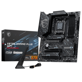Материнская плата MSI X870E GAMING PLUS WIFI X870E, AM5, 4*DDR5, 3*PCIEx16, 1*PCIEx1, 3*M.2, 2*TypeC, 2*USB3.2Gen2, 6*USB3.2Gen1, 10*USB2.0, 4*SATA3.0, 5G, 1*Type-C(DP), HDMI, ATX, RTL