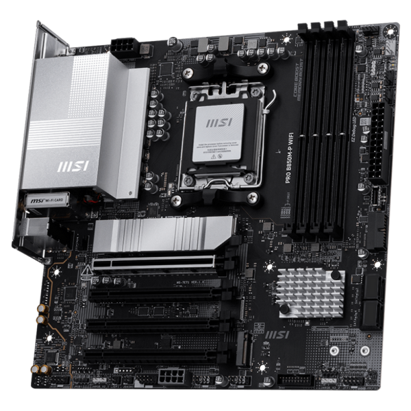 Материнская плата MSI PRO B850M-P WIFI B850, AM5, 4*DDR5, 4*PCIEx16, 3*M.2, 3*TypeC, 1*USB3.2Gen2, 5*USB3.2Gen1, 8*USB2.0, 4*SATA3.0, 5G, HDMI, ATX, RTL