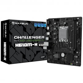 Материнская плата Maxsun MS-Challenger H610M-H V1 WIFI H610, LGA1700, 2*DDR4, 1*PCIEx16, 1*PCIEx1, 1*M.2, 4*USB3.2Gen1, 6*USB2.0, 2*SATA3.0, 1G, VGA, HDMI, M-ATX, RTL