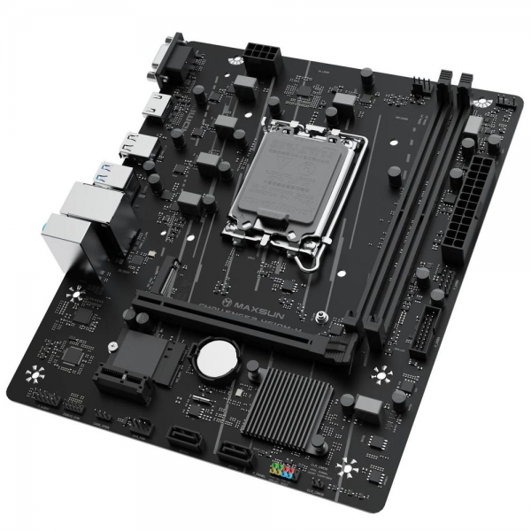 Материнская плата Maxsun MS-Challenger H610M-H V1 WIFI H610, LGA1700, 2*DDR4, 1*PCIEx16, 1*PCIEx1, 1*M.2, 4*USB3.2Gen1, 6*USB2.0, 2*SATA3.0, 1G, VGA, HDMI, M-ATX, RTL