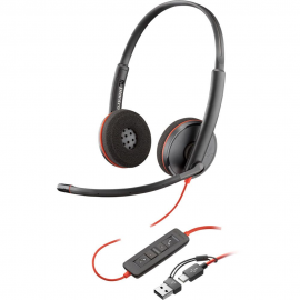 Наушники Poly Poly Blackwire 3220Stereo +USB-C/A Adapter (PN: 8X228A6)