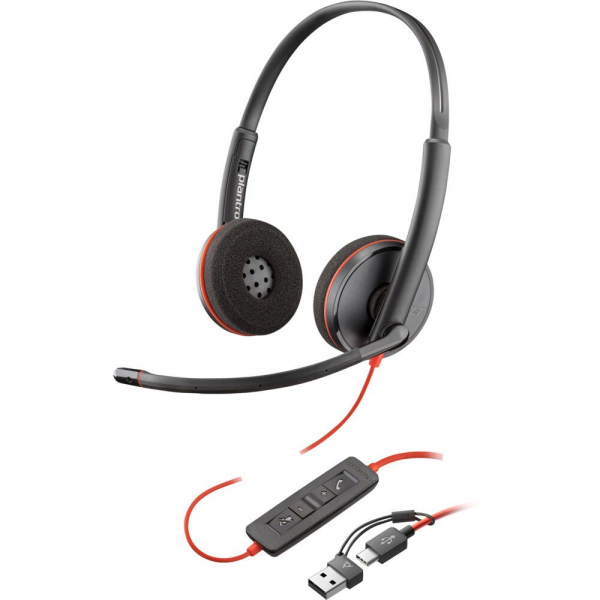 Наушники Poly Poly Blackwire 3220Stereo +USB-C/A Adapter (PN: 8X228A6)