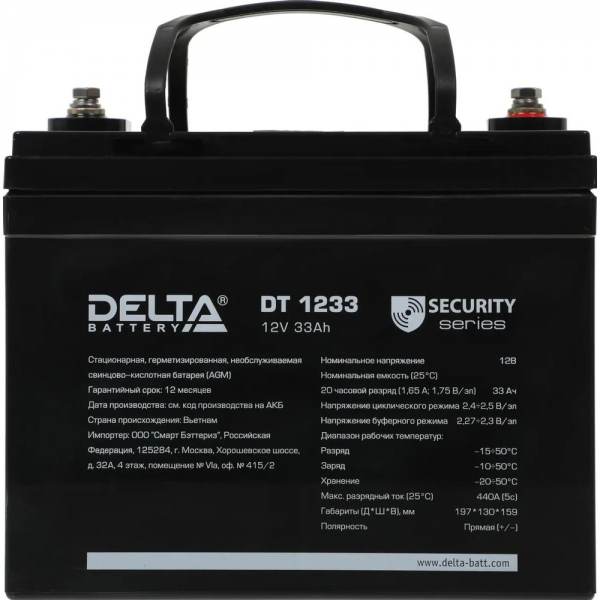 Аккумуляторная батарея Delta DT 1233