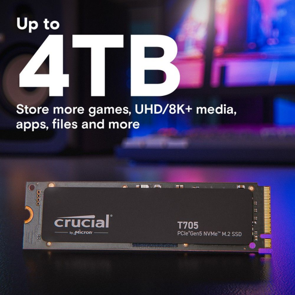 Твердотельный накопитель SSD Crucial T705 2TB PCIe Gen5 NVMe M.2 SSD CT2000T705SSD3