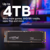 Твердотельный накопитель SSD Crucial T705 2TB PCIe Gen5 NVMe M.2 SSD CT2000T705SSD3