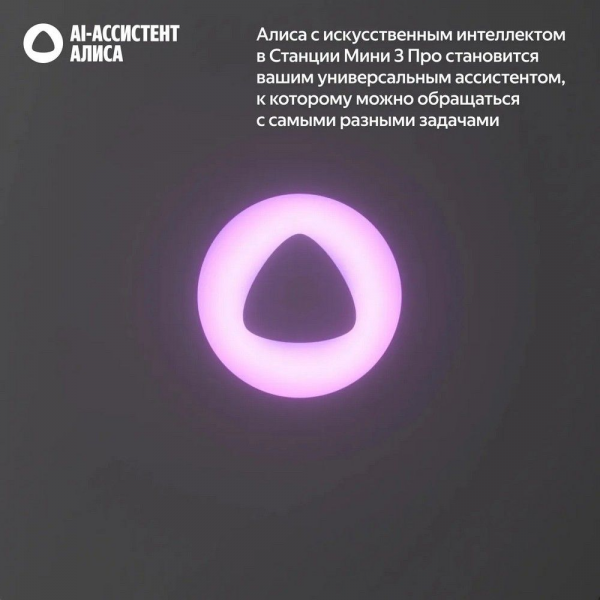 Умная колонка Яндекс Станция Мини 3 Про с Алисой, Zigbee, черный ( YNDX00059BLK)